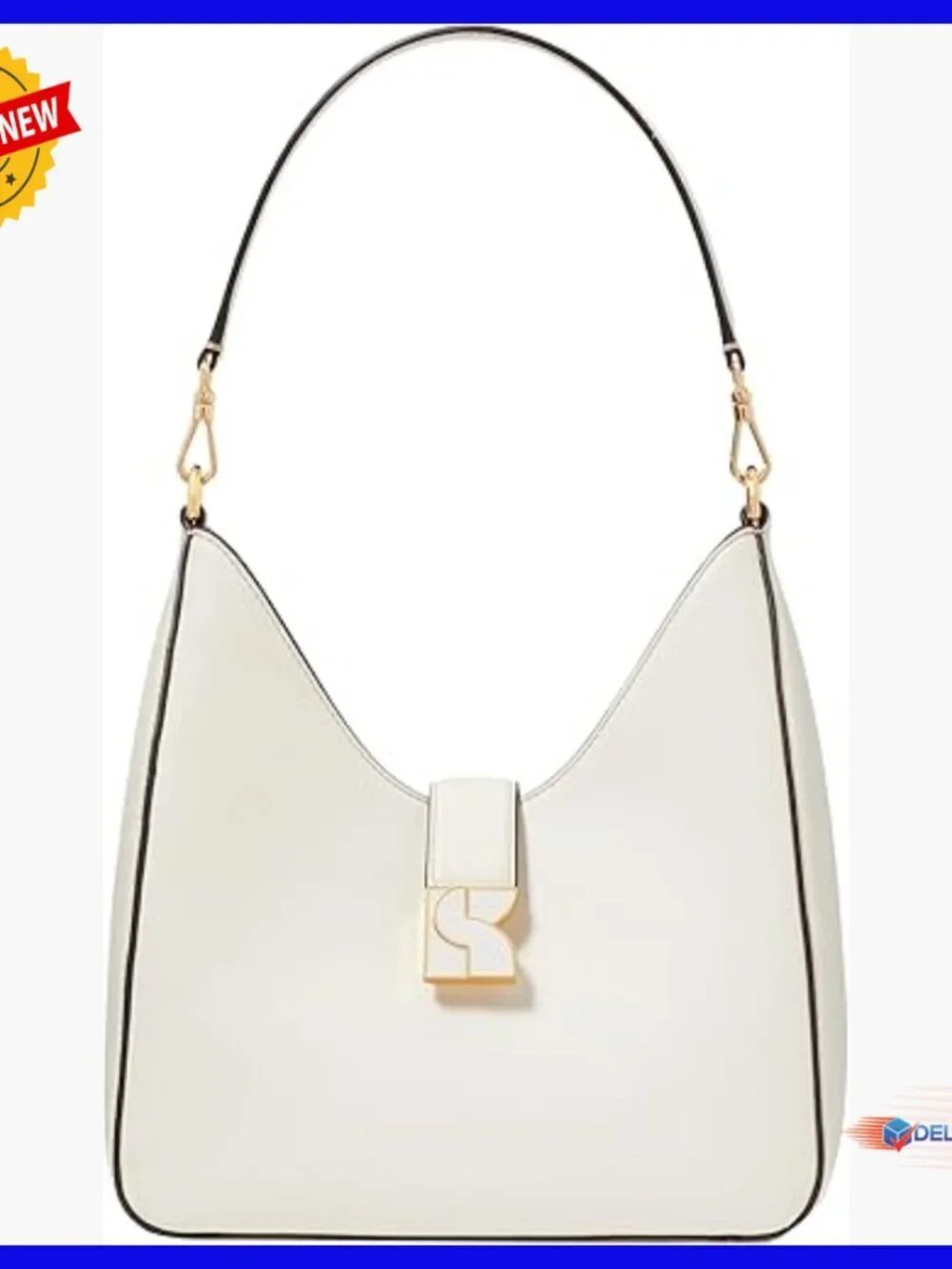 Smooth Leather Hobo Bag with Adjustable Crossbody Strap, 10.25